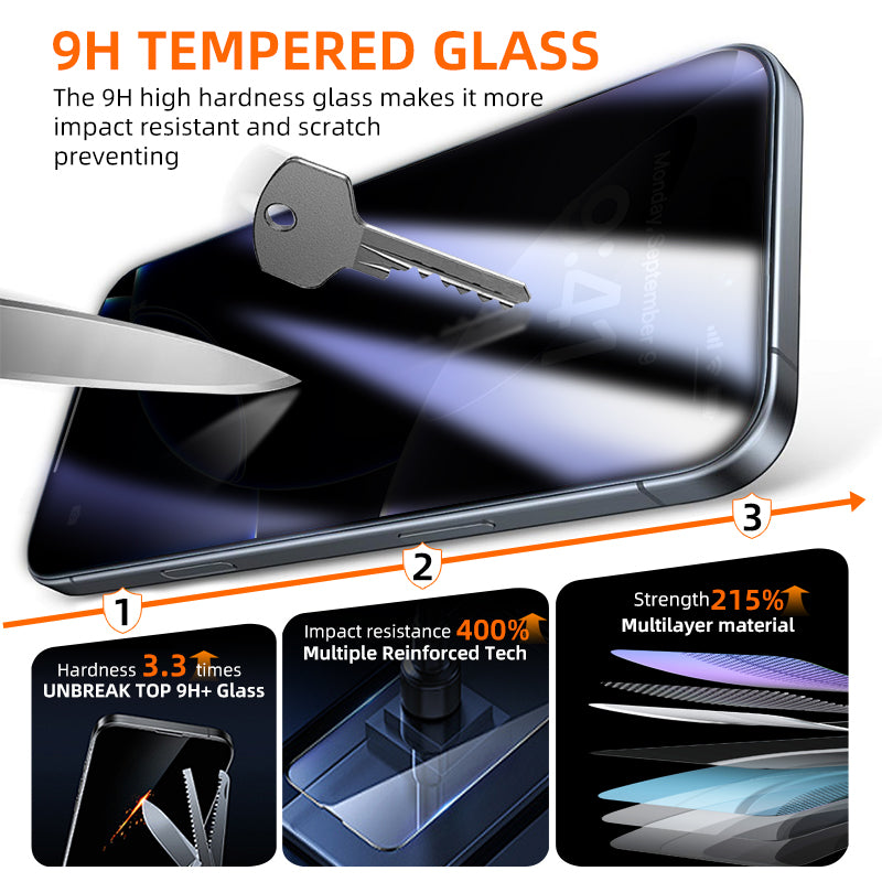 Iron Full Privacy Black Tempered Glass Screen Protector for iPhone 17 Pro Max