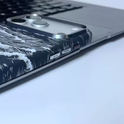 TecHub Snow Mountain Pattern MagSafe iPhone 17/18 Pro Max case with fiber-textured design and mountain graphics.