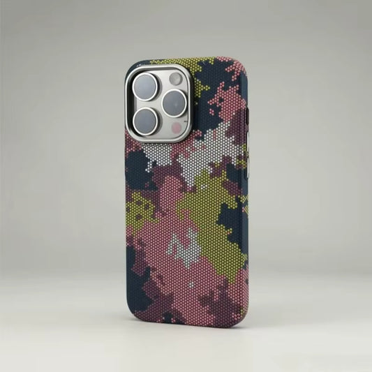 FreeAir MagSafe Carbon Fiber Design Case for iPhone 14 Pro Max - Camouflaged Red