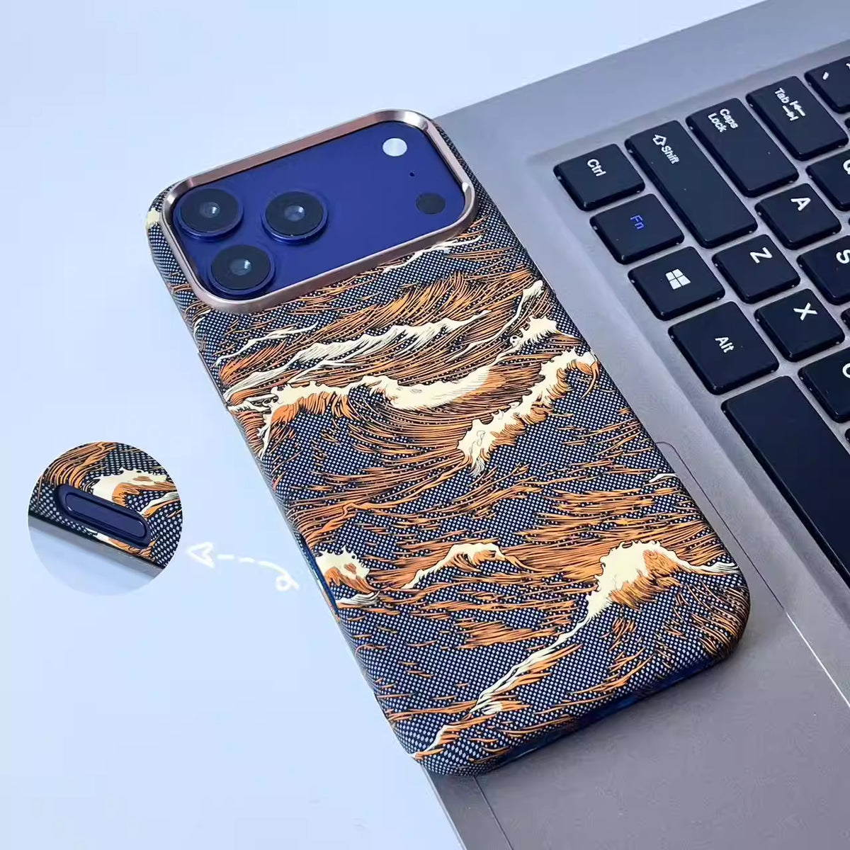 Snow Mountain Pattern Skin Fiber Pattern MagSafe Case for iPhone 17/18 Pro Max