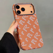 FD Carbon Fiber Textured Metal Camera Frame Shockproof Hard Magnetic Case for iPhone 17 Pro Max