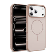 Beige TecHub OKOZ luxury liquid silicone TPU MagSafe case for iPhone 17 Pro, showing the sleek, flexible protective cover.