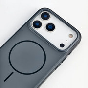 Black TecHub OKOZ luxury liquid silicone TPU MagSafe case for iPhone 17 Pro Max, showing the sleek, protective design.