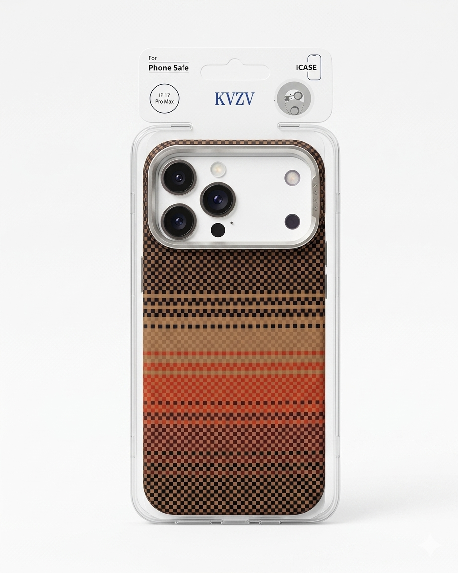 KVZV Woven Color Pattern Series MagSafe Case for iPhone 17 Pro Max - Orange