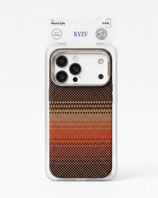 KVZV Woven Color Pattern Series MagSafe Case for iPhone 17 Pro Max - Orange