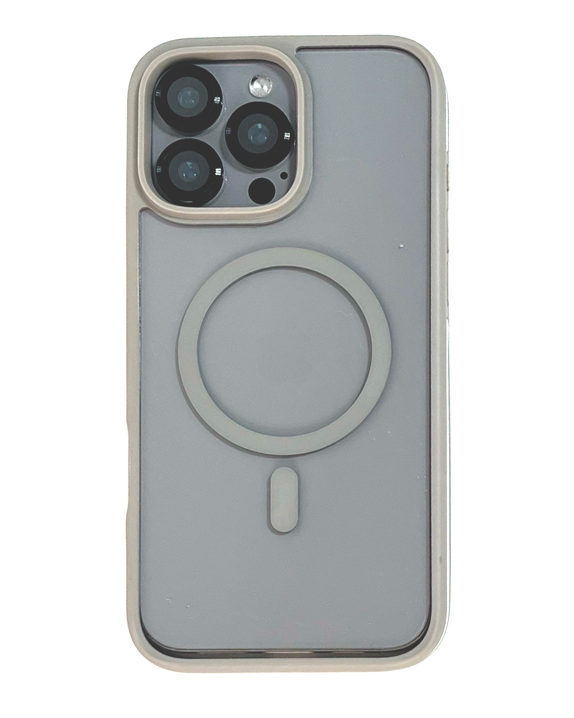 Grey Tadamall Premium Clear MagSafe case for iPhone 16 Pro Max by TecHub, showcasing the transparent design and secure MagSafe compatibility.