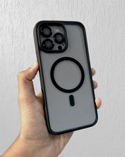 Black Tadamall Premium Clear MagSafe case for iPhone 16 Pro Max by TecHub, showing the transparent design and secure MagSafe magnet.