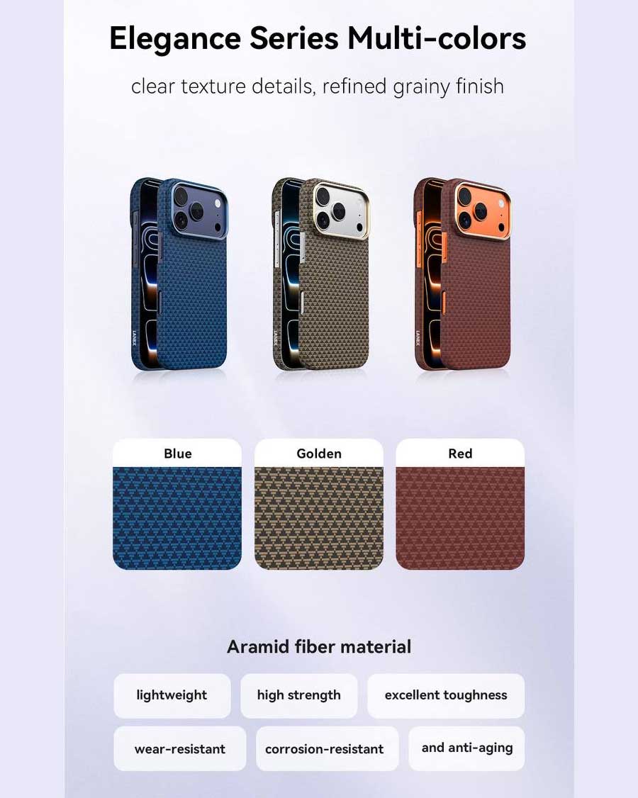Lanex Premium Ultra-slim Diamond Carbon Fiber Case for iPhone 17 Pro Max