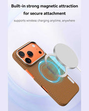 Lanex Premium Ultra - slim Diamond Cut Carbon Fiber Case for iPhone 17 Pro Max - Orange - TecHub