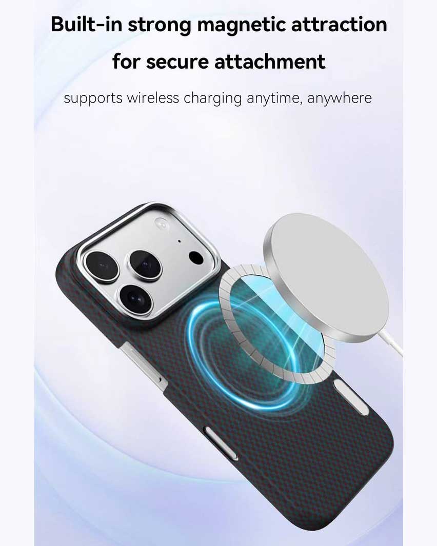 Lanex Ultra-slim Diamond Cut Carbon Fiber Case for iPhone 17 Pro Max - Black