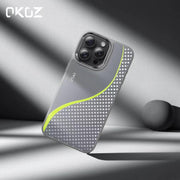 OKOZ luxury premium iPhone 15 Pro Max case in sleek design, showcasing durable protective material and stylish finish
