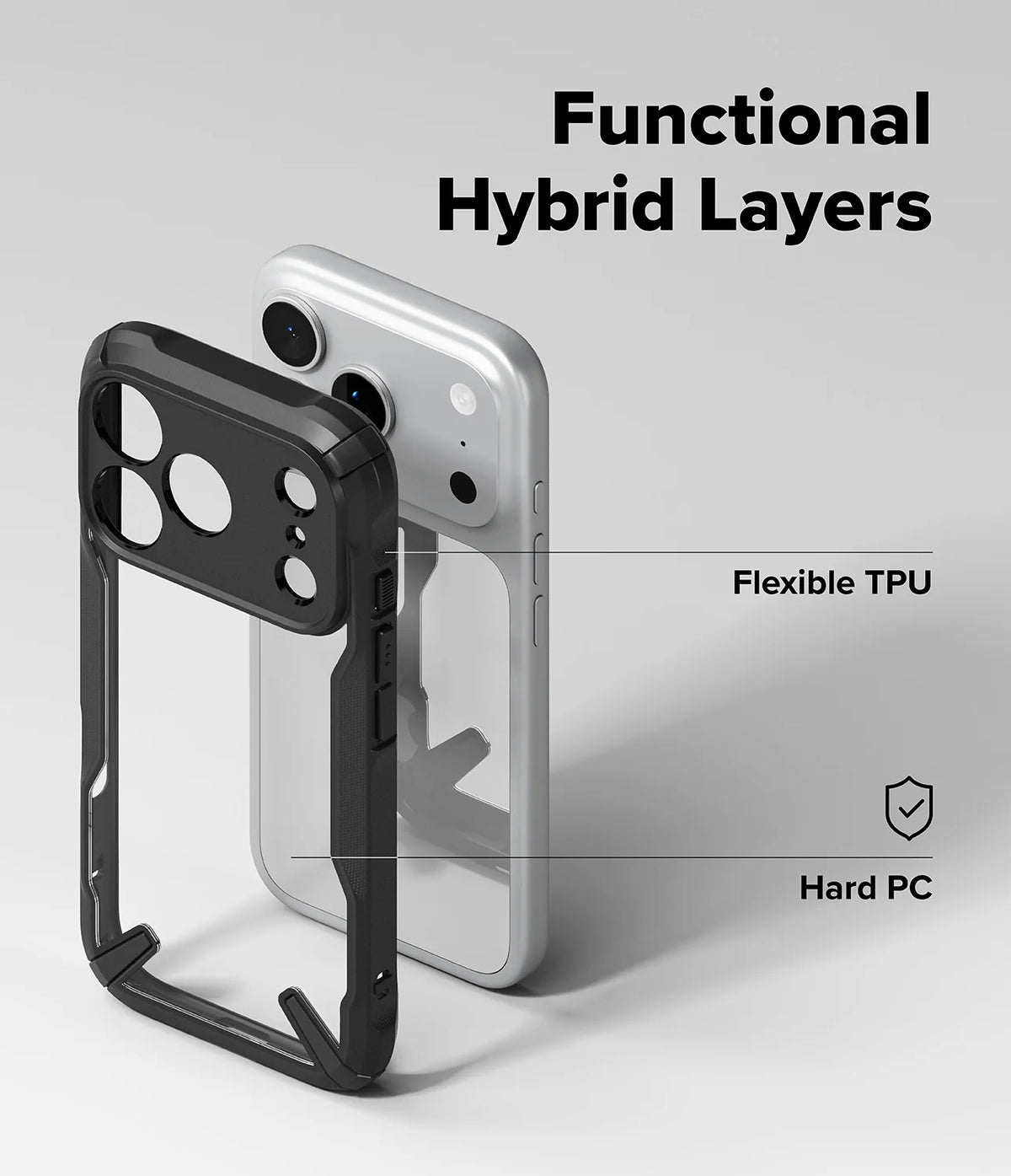 Ringke Fusion-X Slim and protective TPU case for iPhone 17/18 Pro - Black
