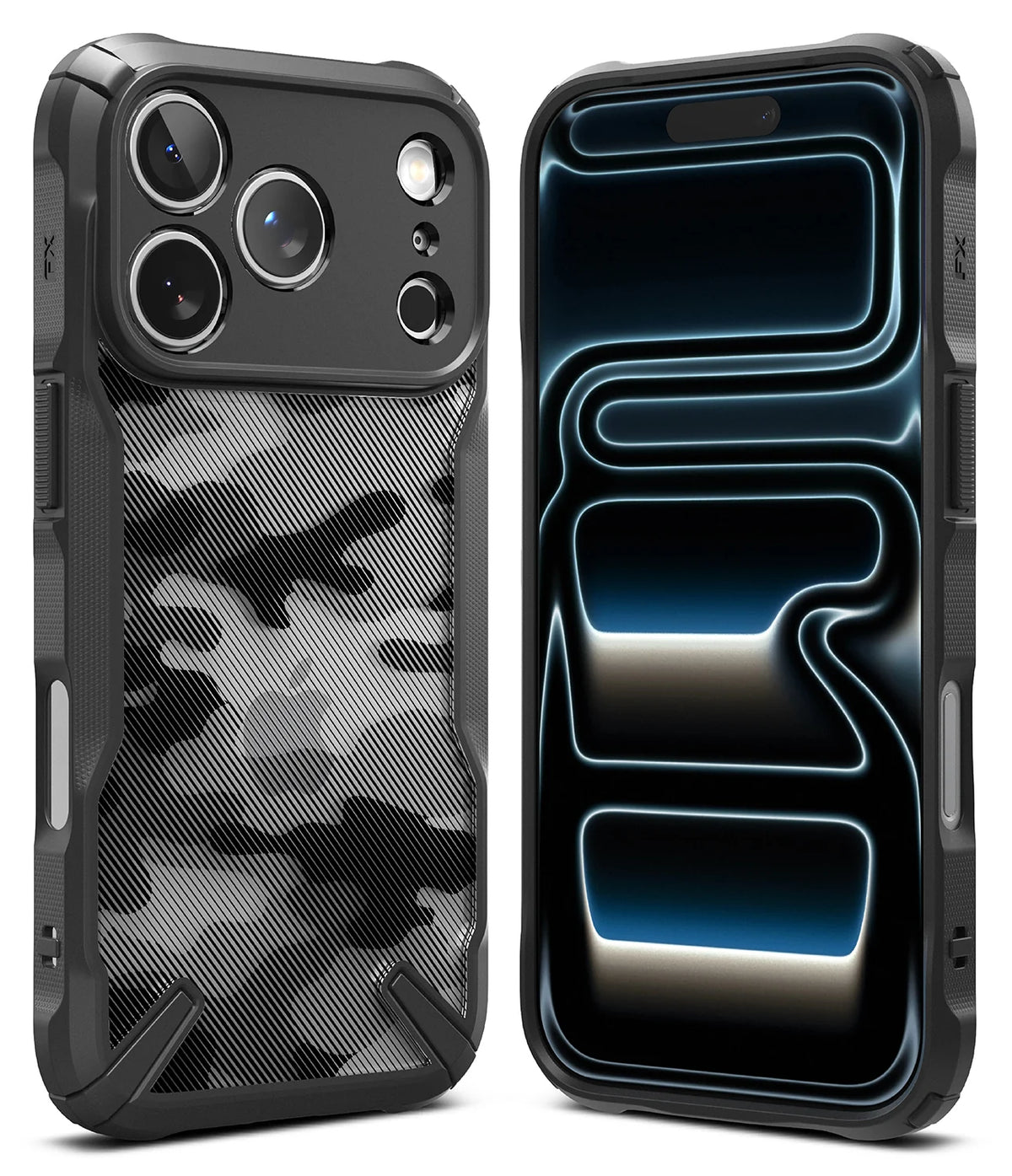 Ringke Fusion-X Slim and protective TPU case for iPhone 17/18 Pro Max - Camo Black