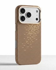 TecHub Lanex luxury carbon fiber pattern iPhone 17 Pro Max case with metal buttons, showcasing sleek design and durable protection.