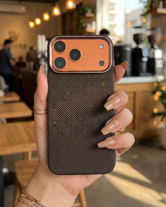 LUXO Life MagSafe Carbon Fiber Design Case for iPhone 17 Pro Max - Golden