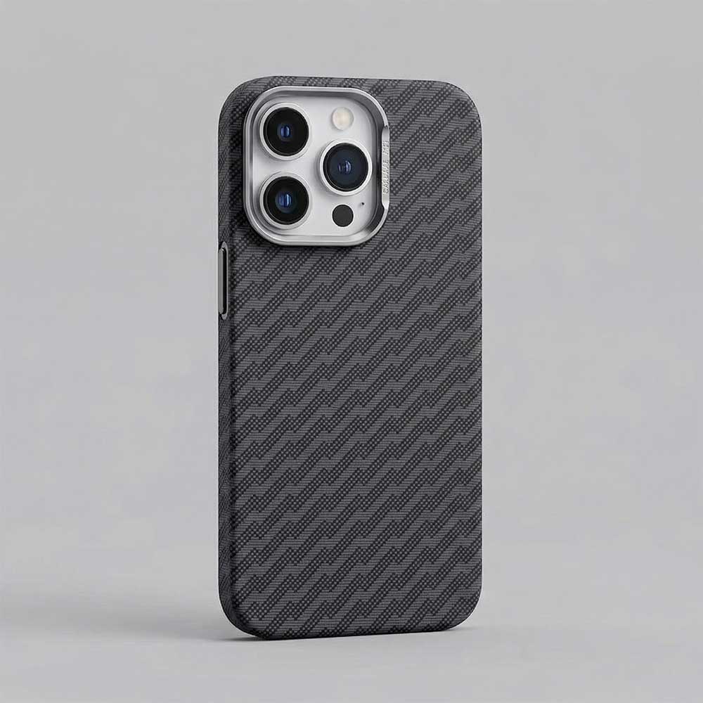 FreeAir MagSafe Carbon Fiber Design Case for iPhone 15 Pro Max - Grey Stripes