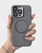 TecHub leather and textured MagSafe case for iPhone 16 Pro Max, showing the stylish, durable design with precise cutouts.