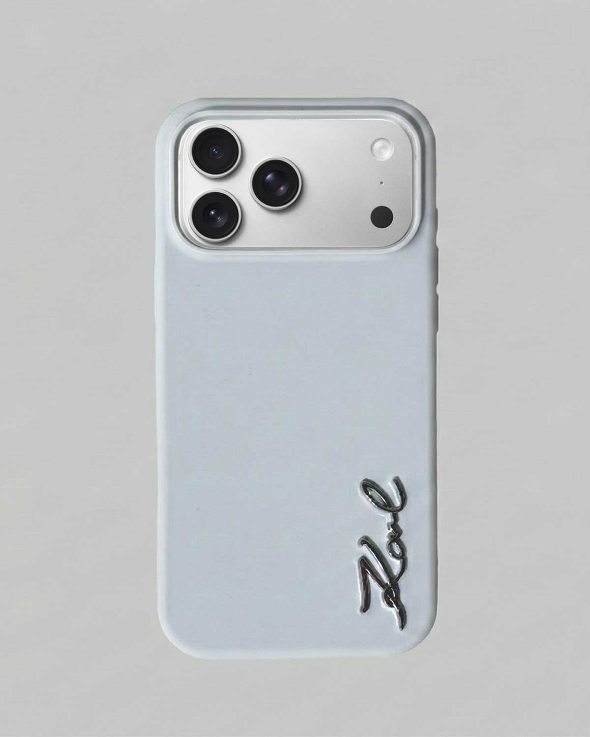 Karl Lagerfeld Silicone Case with Metal Emblem for iPhone 17 Pro Max