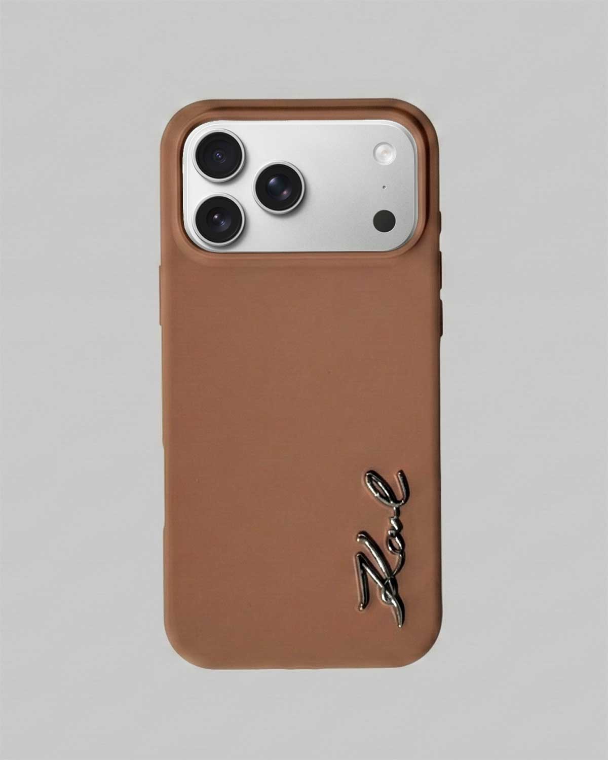 Karl Lagerfeld Silicone Case with Metal Emblem for iPhone 17 Pro Max