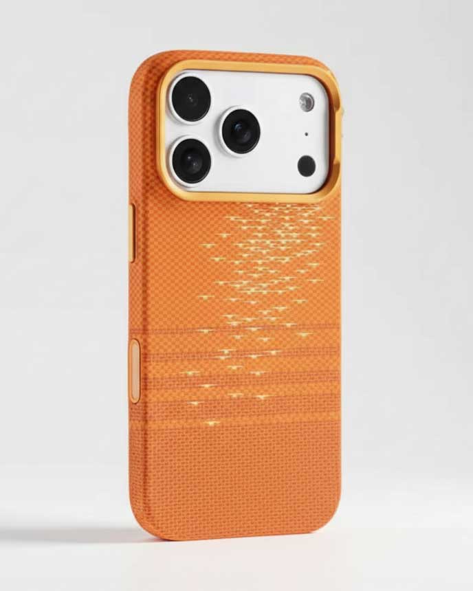 Lanex Luxury Carbon Fiber Pattern Magnetic With Metal Buttons Case for iPhone 17 Pro Max