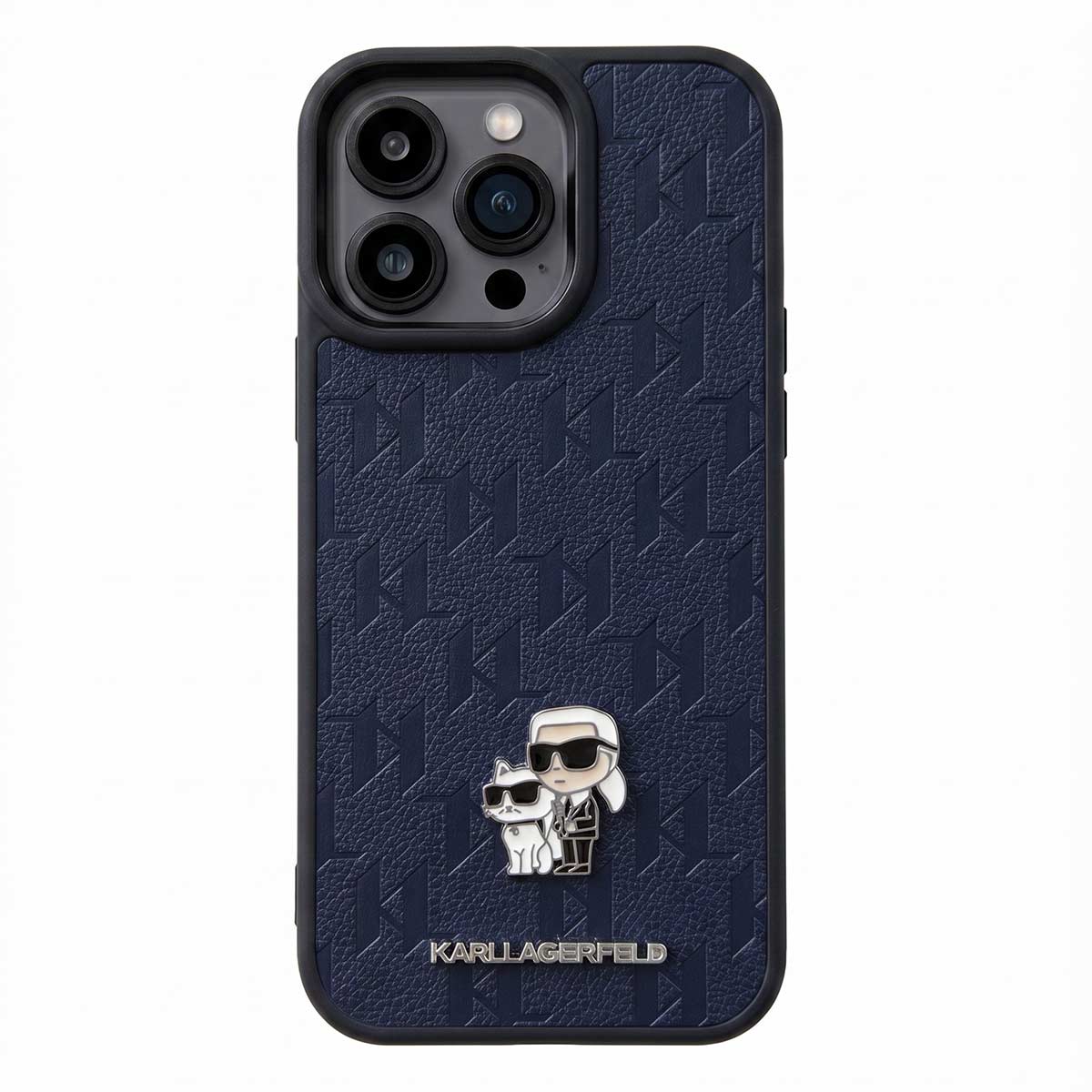 Leather Karl Lagerfeld unisex iPhone 16 Pro Max case by TecHub, featuring a sleek design and protective cover.