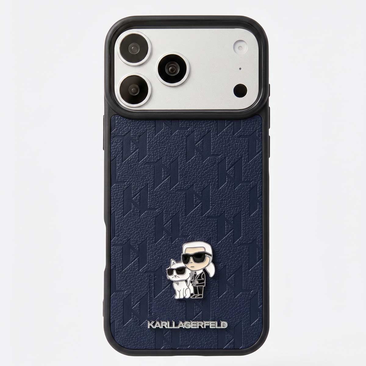 Leather unisex iPhone 17 Pro Max case by Karl Lagerfeld, designed by TecHub, showing a sleek, stylish protective phone cover.