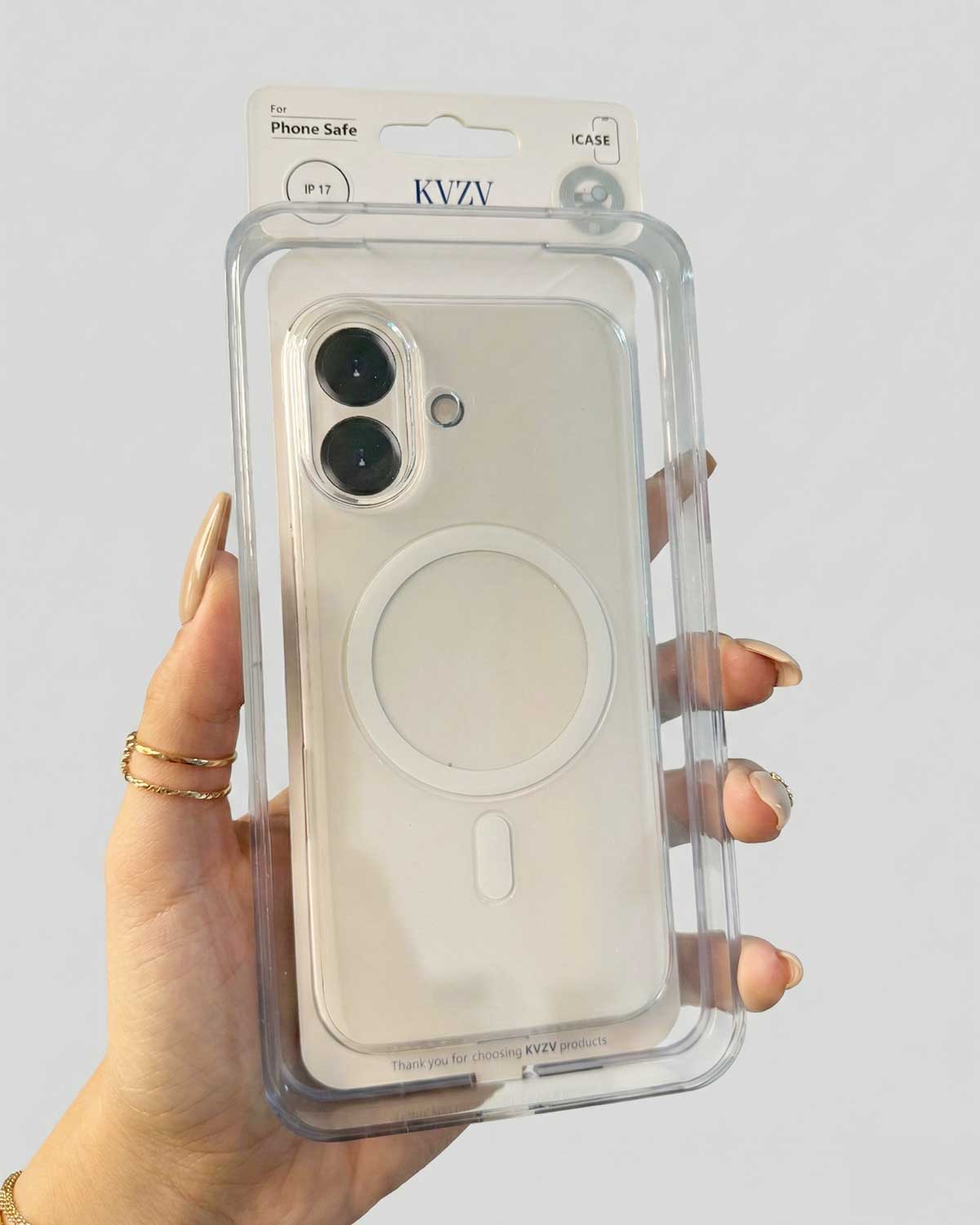 KVZV PC Transparent Magnetic MagSafe Case for iPhone 17