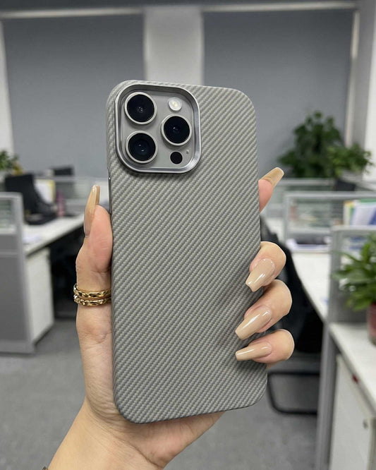 Pitakuka Ultra-Slim Tactile Woven Case for iPhone 16 Pro Max - Light Grey