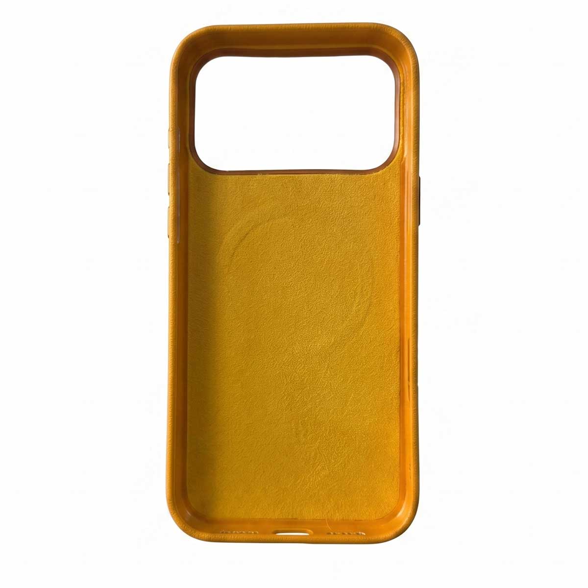 Hermes Leather PU Pebble Printed Embroidered MagSafe Case for iPhone 17 Pro Max - Orange - TecHub