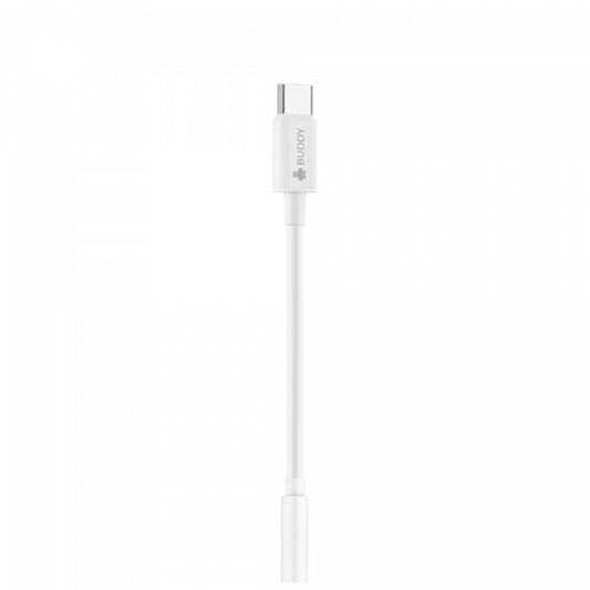 BUDDY BU-J32 Audio Adapter Type-C To 3.5mm - White - TecHub