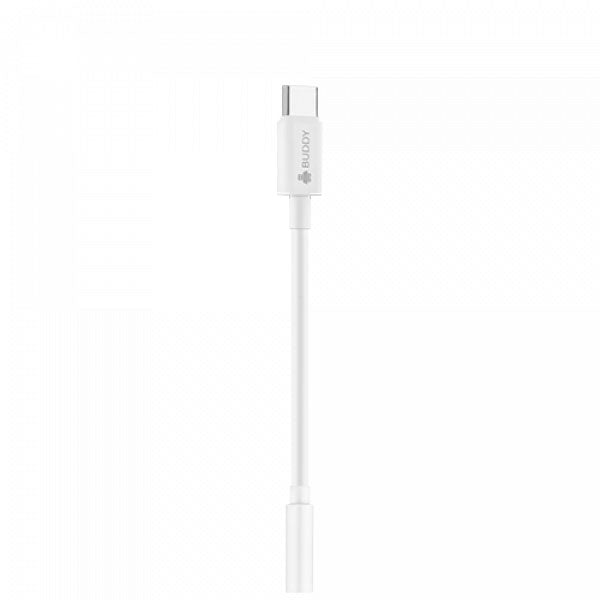 محول صوت BUDDY BU-J32 من Type-C إلى 3.5 مم - أبيض - TecHub