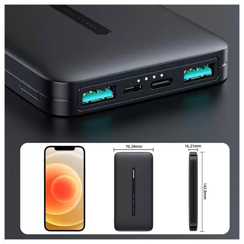 JOYROOM JR-T012 10000mAh Dual Ports Output Power Bank 1.2A Type-C &amp; Micro Input - TecHub