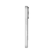 White Momax CaseForm Lite super slim MagSafe case for iPhone 16 Pro, showcasing a transparent design with precise cutouts.