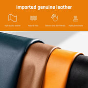 Orange OKOZ premium leather shockproof case for iPhone 15 Pro with MagSafe support, designed by My Store.
