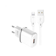 TecHub RECCI RCK-02EL travel charger combo kit with Lightning cable, compact charger and cable for convenient device charging.