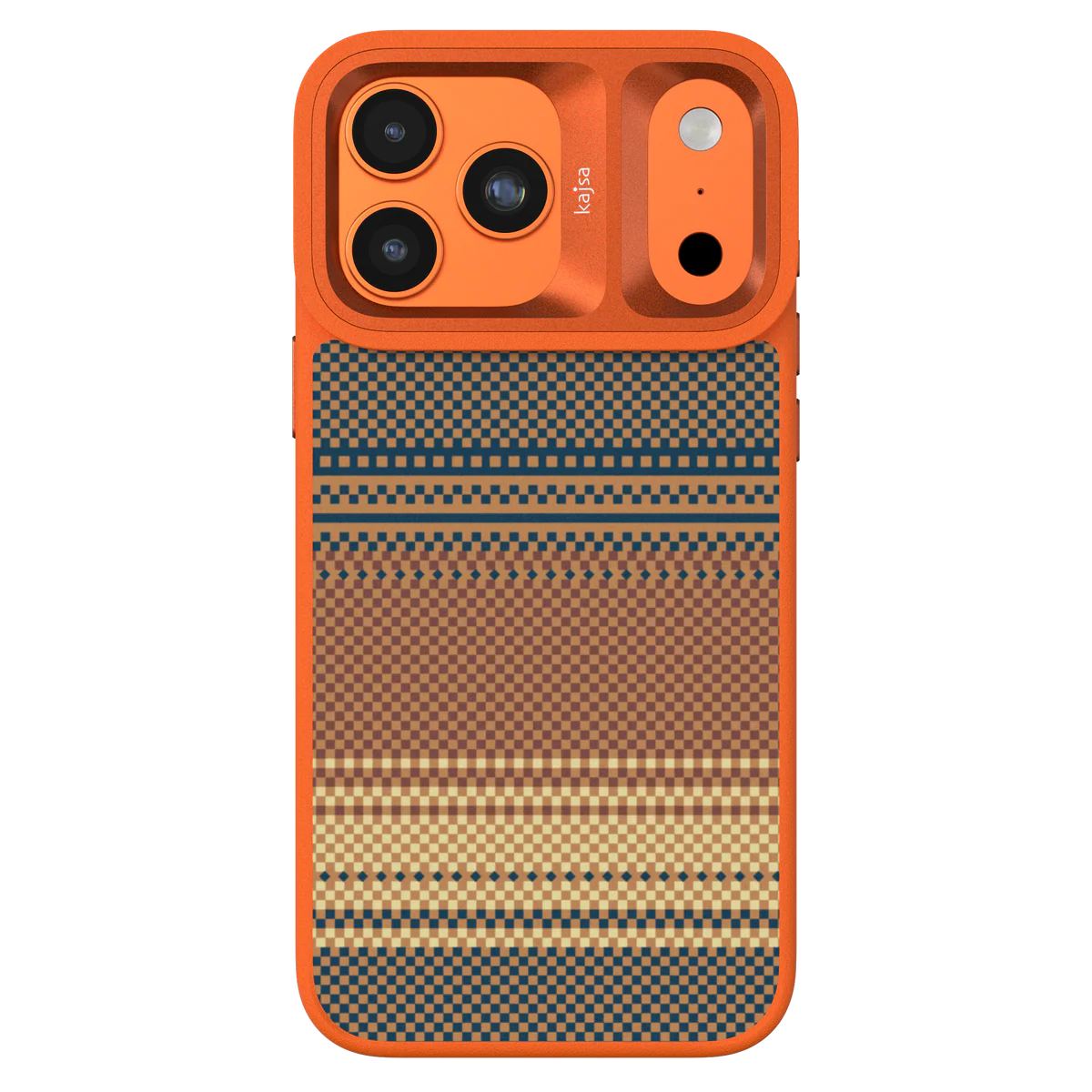 Orange gradient stripe pattern TecHub iPhone 17 Pro Max case with MagSafe compatibility, designed for stylish protection.