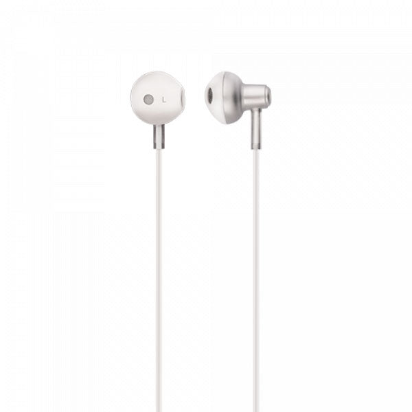 BUDDY BU-R38 Earphone Metal Music Half Ear Wired Jack 3.5mm - White - TecHub