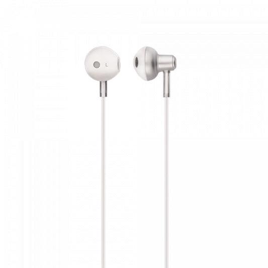 BUDDY BU-R38 Earphone Metal Music Half Ear Wired Jack 3.5mm - White - TecHub