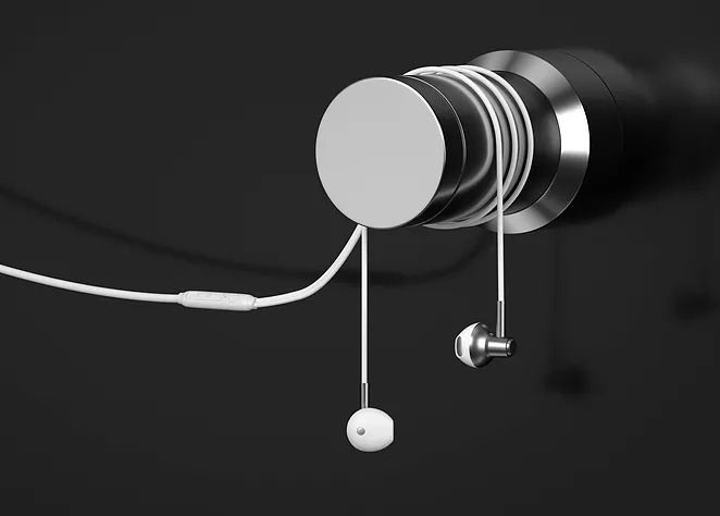 BUDDY BU-R38 Earphone Metal Music Half Ear Wired Jack 3.5mm - White - TecHub