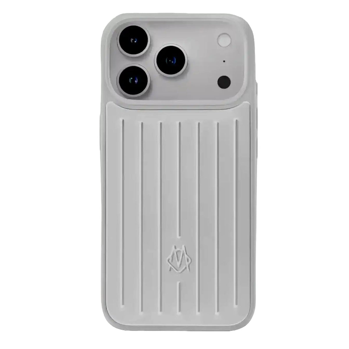 TecHub Rimowa aluminum silicone case for iPhone 17 Pro Max, featuring a sleek, protective design with Rimowa branding.