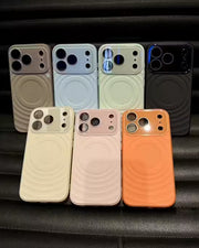 TecHub liquid silicone iPhone 17 Pro Max case with wave pattern design and window lens for stylish protection.