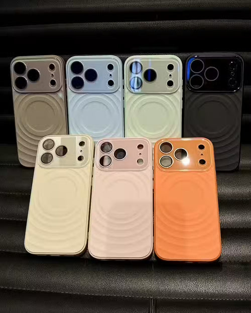 TecHub liquid silicone iPhone 17 Pro Max case with wave pattern design and window lens for stylish protection.