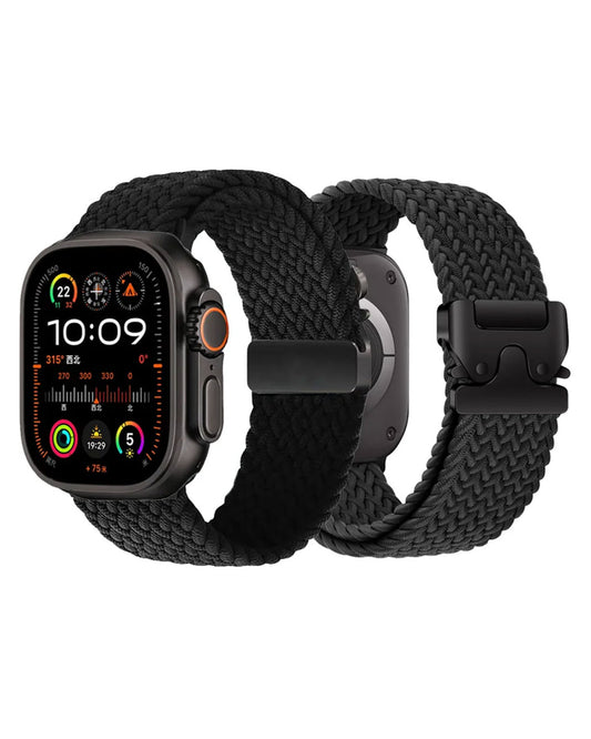 Nylon Strap Band for Apple Watch 42/44/45/46/49 mm - Black