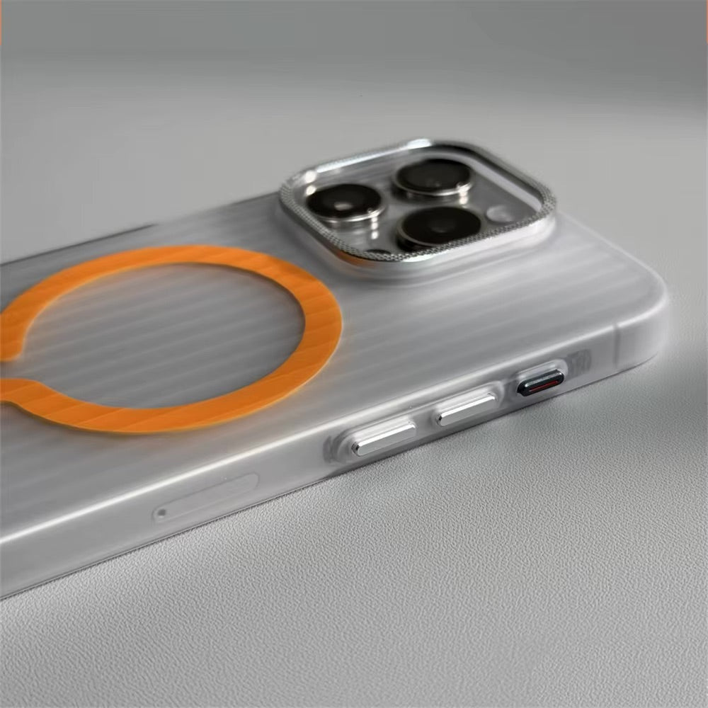 Luxury Corrugated Design MagSafe Hard PC Case For iPhone