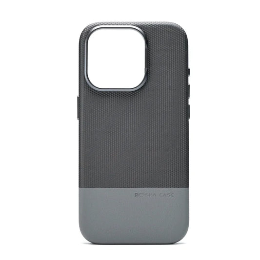 Luxury Alloy Lens MagSafe Leather Case for iPhone 16 Pro Max - Grey
