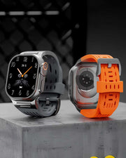 Recci Silicone Strap Metal Connector Bracelet for Apple Watch 42/44/45/46/49 mm - TecHub