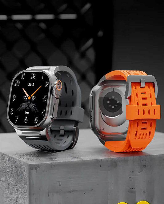Recci Silicone Strap Metal Connector Bracelet for Apple Watch 42/44/45/46/49 mm