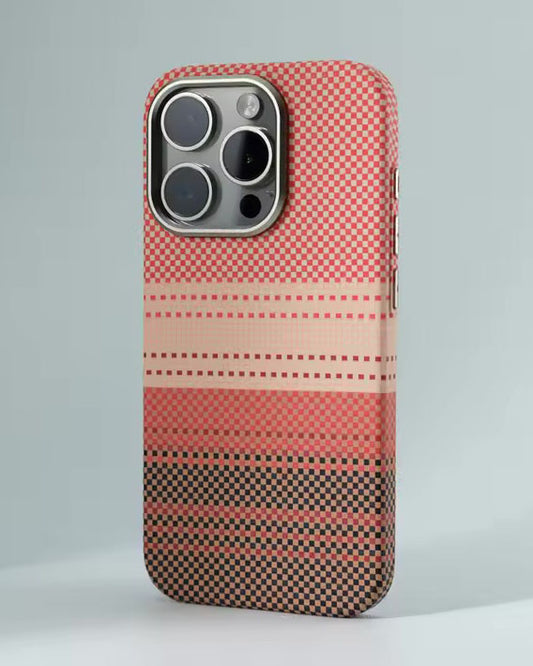 Abstract Starry Pixels Case for iPhone 16 Pro Max - Red