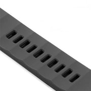 TecHub No Gaps silicone strap for Apple Watch 42-49mm, shown in black with secure cable design and smooth finish.