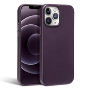 Orange OKOZ leather shockproof case for iPhone 15 Pro, providing durable protection and stylish design.